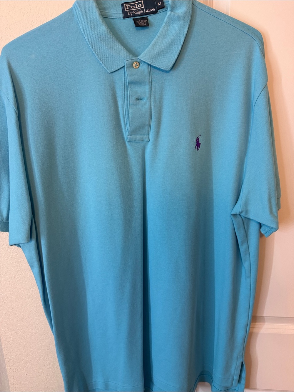 Polo by Ralph Lauren Turquoise Short-Sleeve Polo with Purple Pony